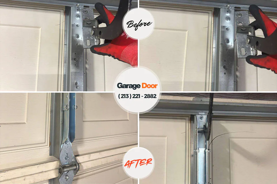 Before and after: garage door repair Lenape Heights, PA